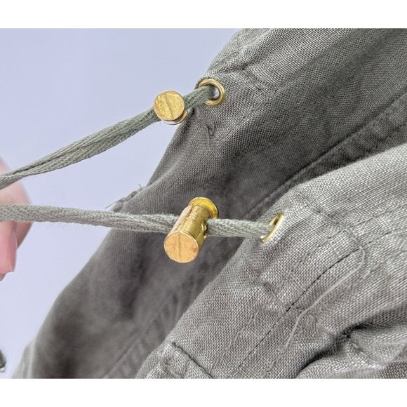 INC International Concepts Green 100% Linen Military Style Jacket Sz M Preppy - Picture 6 of 10